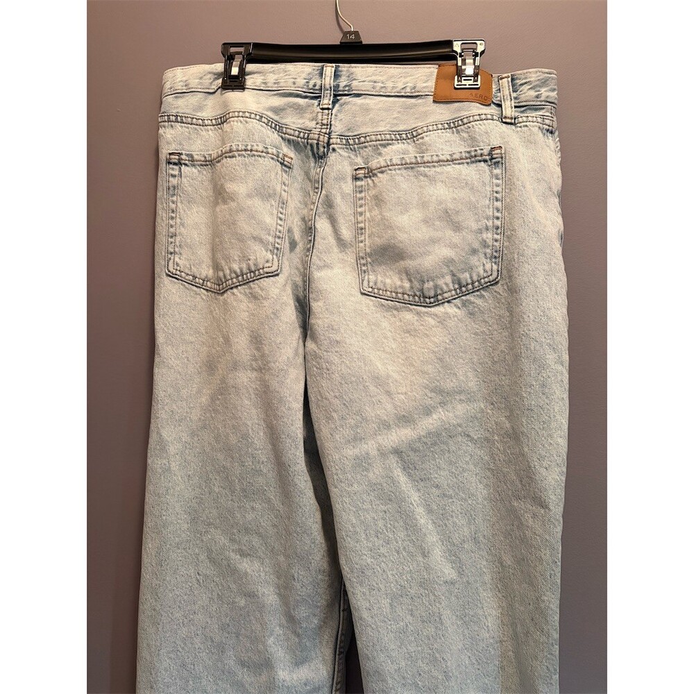 Aeropostale Jeans Womens Size 16 Light Blue Acid Wash High Rise Straight - Picture 6 of 9